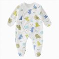 thumbnail image 1 of KPOPLK Unisex Baby Organic Cotton Pajamas Tie Preemie Newborn One Piece Outfit Pjs Fall Long Sleeve Footed Sleepwear Clothes Size Newborn, 1 of 6