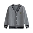thumbnail image 1 of KPOPLK Unisex Boy' Girls' Cardigans Sweater V-Neck Long Sleeve Button Cotton Knit Sweaters(3-4 Years,R48-Grey), 1 of 4