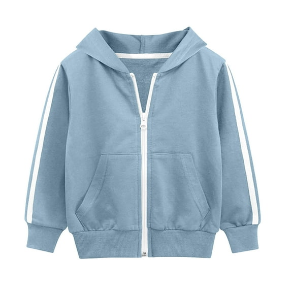KPOPLK Kids Halloween Hoodie with Kangaroo Pocket Solid Color Sweatshirt for Boy Girl 5-14 Years(18-24 Months,Light Blue)
