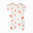 thumbnail image 1 of KPOPLK Unisex Newborn Baby Boy Girl Jumpsuit Striped Romper Short Sleeve Onesie Infant Cute Spring Summer Clothes Size 3-6 Months,Red, 1 of 5