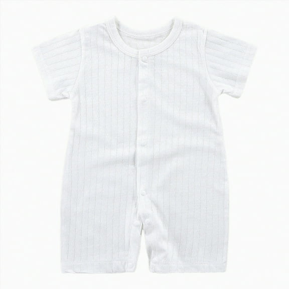 KPOPLK Unisex Baby Jumpsuit 100% Cotton Long Sleeve Outfit Soft Comfortable Baby Clothes for Boys and Girls(White,0-6 Months)