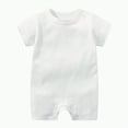 thumbnail image 1 of KPOPLK Unisex Baby Romper Ribbed Onesie Long/Short Sleeve Jumpsuit(White,0-3 Months), 1 of 4