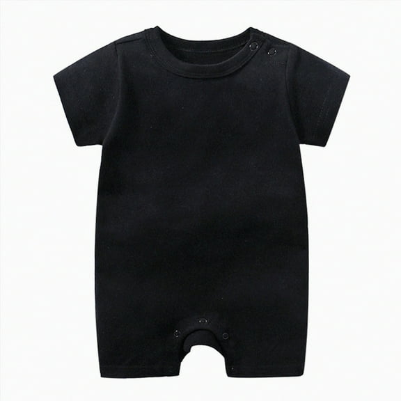 KPOPLK Unisex Clothes 0-12 Months Long Sleeve Snaps up Solid Ribbed Knit Baby Outfits(Black,0-3 Months)