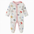 thumbnail image 1 of KPOPLK Unisex Organic Cotton Soft Pajamas 0-18 Months Boy Girl Footies Pajamas Newborn Baby Sleepers Pajamas Romper Size 3-6 Months, 1 of 7