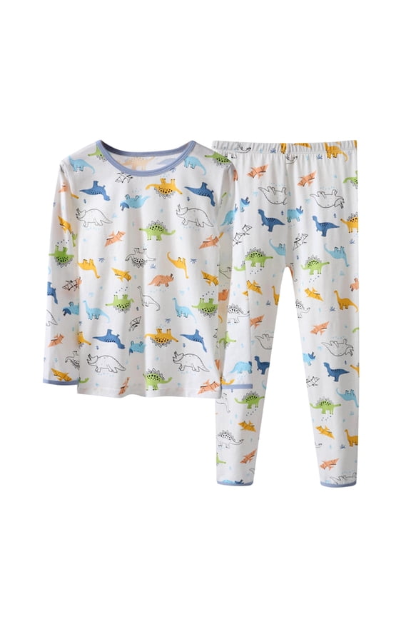 Unisex Pajama Sets Teen Short Sleeve Tops and Plaid Long Pants PJS Sleepwear Soft Lounge Set 1-17 Years Size 3-4 Years,White