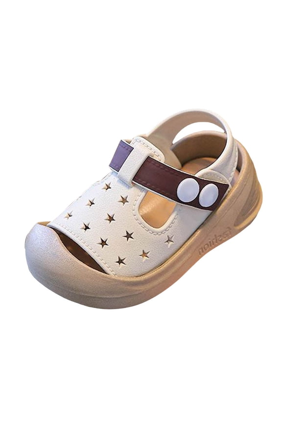 Unisex Toddler Boys Girls Athletic Outdoor Summer Closed Toe Sandals(White,4)