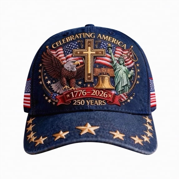 KPOPLK United States 250th Anniversary Hat, Patriotic Embroidered Baseball Cap for Men and Women, Retro Adjustable Tribute USA Cap, Celebrate America 250 Years Patriotism with Stylish,White