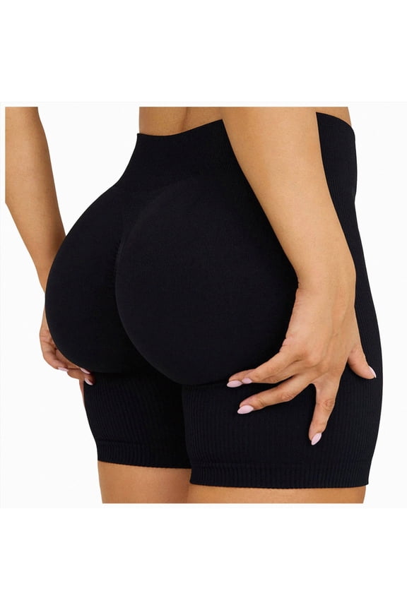 Women's 3"/5" High Waisted Biker Shorts - Spandex Yoga, Workout, Cycling, Volleyball, Dance Athletic Booty Shorts,Black,Size S