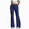 thumbnail image 1 of KPOPLK Women's Low Rise Flare Sweat Pants Drawstring Elastic Waist Bell Bottom Sweatpants with Pockets Casual Lounge Trousers,Size L, 1 of 7