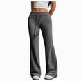 thumbnail image 1 of KPOPLK Women's Low Rise Flare Sweat Pants Drawstring Elastic Waist Bell Bottom Sweatpants with Pockets Casual Lounge Trousers,Size XXL, 1 of 7