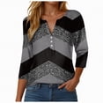 thumbnail image 1 of KPOPLK Women's Shirts Lightweight Summer Fall Fashion 3/4 Length Sleeve T Shirts Casual Tops Basic Blouses(XL,b220-Dark Gray), 1 of 5
