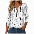 thumbnail image 1 of KPOPLK Women's Shirts Lightweight Summer Fall Fashion 3/4 Length Sleeve T Shirts Casual Tops Basic Blouses(XL,b224-White), 1 of 5