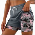 thumbnail image 1 of KPOPLK Women's Sweat Shorts with Pockets 2 in 1 Liner Drawstring Shorts Summer Workout Casual Lounge Shorts Size XL,Dark Gray, 1 of 9