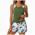 thumbnail image 1 of KPOPLK Women's Tankini Top Set Two Piece Swimsuit Ruched Drawstring Bathing Suits with High Waisted Bottom Rib Size XL,AG, 1 of 9