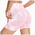 thumbnail image 1 of KPOPLK Womens Biker Yoga Shorts with Pocket, High Waisted Tummy Control 3 Inch Workout Spandex Athletic Gym Shorts,Pink,Size M, 1 of 5