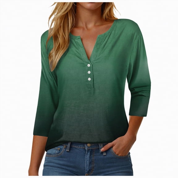 KPOPLK Womens Blouses Ruffle Sleeve Top V Neck Shirts Casual Outfit Bell Sleeve Cute Tee Spring Fall Summer Fashion Clothes(L,b29-Dark Green)