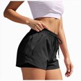 thumbnail image 1 of KPOPLK Womens High Waisted Running Shorts Quick Dry Athletic Workout Shorts with Mesh Liner Zipper Pockets Size XXL,Black, 1 of 7