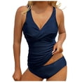 thumbnail image 1 of KPOPLK Womens Plus Size Swimsuits Modest Tankini Bathing Suits 2PCS Bathing Suit Swimwear(M,Navy), 1 of 5
