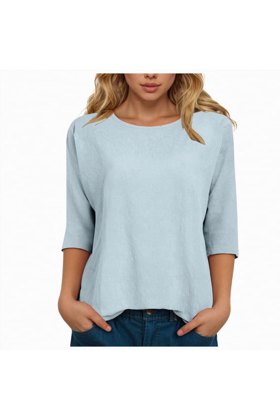 Womens Sparkly Fringe Button Down Shirt Rolled 3/4 Sleeve Top Country Concert Nashville Western Cowgirl Outfit(XXL,b135-Light Blue)