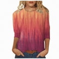 thumbnail image 1 of KPOPLK Womens Tops 3/4 Length Sleeve T Shirts Dressy Casual Button Down Blouses Spring Fall Clothes(M,b209-Hot Pink), 1 of 5