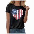 thumbnail image 1 of KPOPLK Womens USA Oversized T-Shirts Summer Round Neck Short Sleeve Shirts Cute Print Graphic Tees(Black,XL), 1 of 6