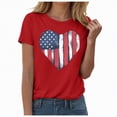 thumbnail image 1 of KPOPLK Womens USA Oversized T-Shirts Summer Round Neck Short Sleeve Shirts Cute Print Graphic Tees(Red,M), 1 of 6