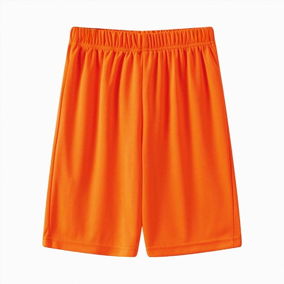 KPOPLK Youth Boys Shorts 2T-16T Lightweight Quick Dry Athletic Running Workout Shorts Water Resistant with Pockets Size 8-9 Years,Orange