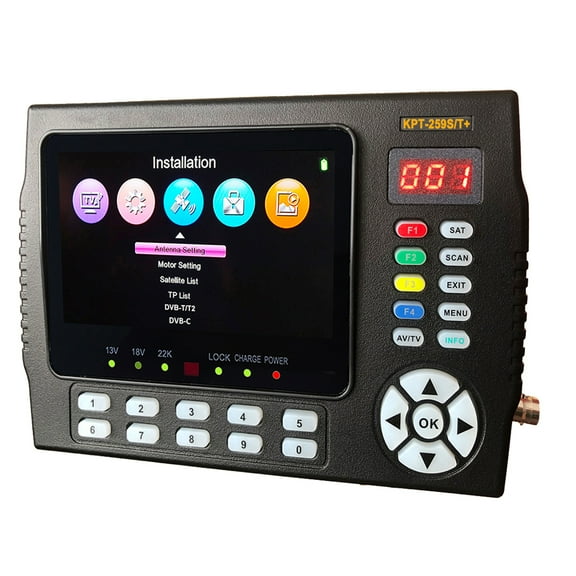 KPT-259ST+AHD DVB-S2/T2/C Spectrum Satellite Finder Search Star Instrument ,Speaker Integrated