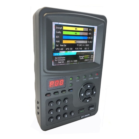 KPT-968H DVB-S2 Satellite Finder Full HD Digital Satellite TV Receiver Finder Meter MPEG-4 HD DVB-S2+HEVC H2.65 4K Finder AVS+ ,Easy to Use