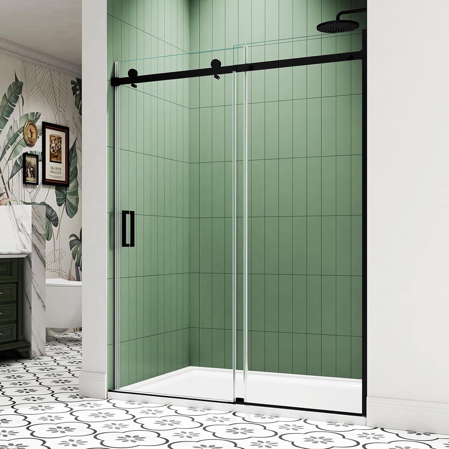 KPUY 44" -48" x 70" Frameless Bath Shower Door with 1/4" (6mm) Tempered ...