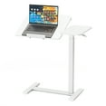 thumbnail image 1 of KPUY Adjustable Overbed Table with Hidden Wheels, Tilt Top, White, 1 of 9