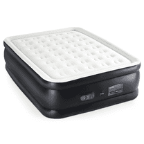 KPUY Queen Size Air Mattress, 18" Elevated Inflatable Bed with Built-in High Capacity Pump, Quick Inflation/Deflation, Portable for camping & Guests, Black