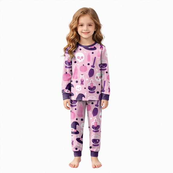 KPVEVIQ Halloween Pajamas Kid Boys/Girls Skeleton Print Clothes Long Sleeve 2pc Tee/Pants Pjs Set Toddler Holiday Sleepwear Outfits,2-3 Y