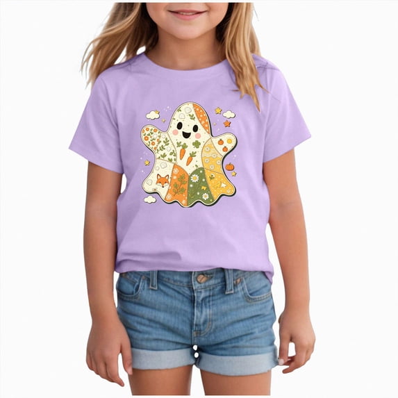 KPVEVIQ Kid Boy Girl Halloween Shirts Spooky Ghost T-Shirt Funny Ghost Spooky Season Outfit Fall Short Sleeve Tees Tops