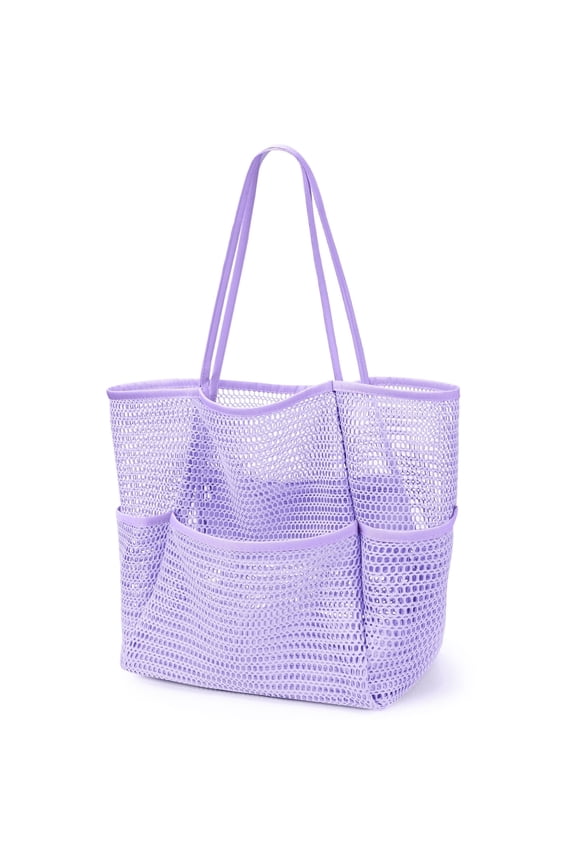 Mesh Beach Bag for Women, Beach Tote Large Foldable Mesh Swim Bag with Pockets | Sandproof | Waterproof