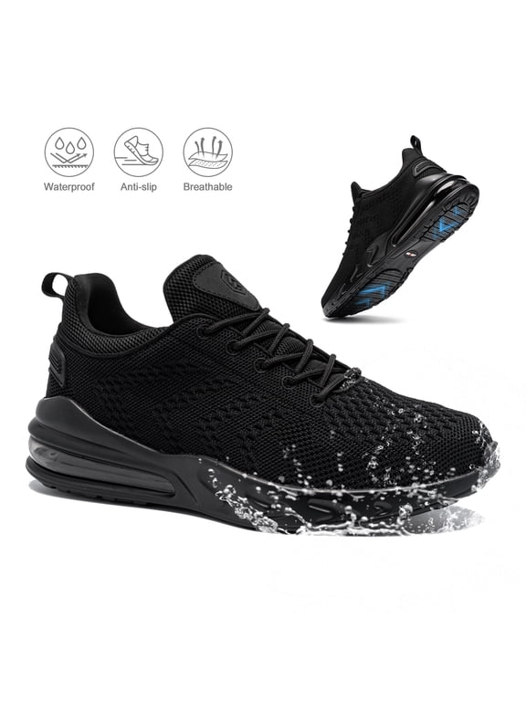 Non Slip Chef Shoes for Men Restaurant Waterproof Walking Sneakers Black,7 US Men,Medium