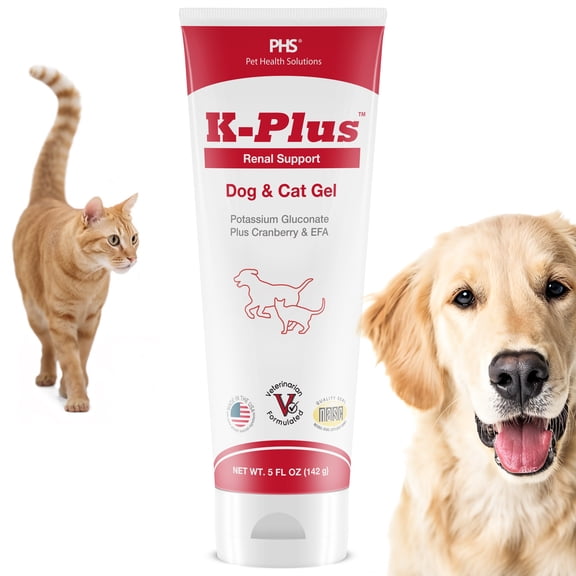 K-Plus Gel for Dogs & Cats Potassium Citrate & Cranberry Supplement for Kidney, Urinary Tract Health, UTI Relief, Stone Prevention, Electrolyte Balance, Muscle & Heart Function - Made in USA - 5 oz