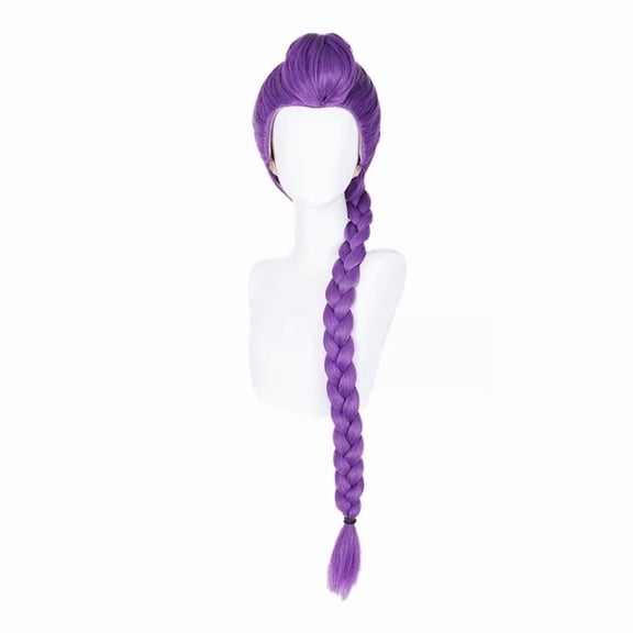 KPop Animate Movie Cosplay Wig Purple Wig with Long Braided Claw Clip Ponytail for Women Girls Halloween Chritmas Cosplay