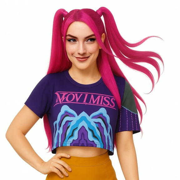 KPop Anime Hunter Pink Twin Tails Womens Wig