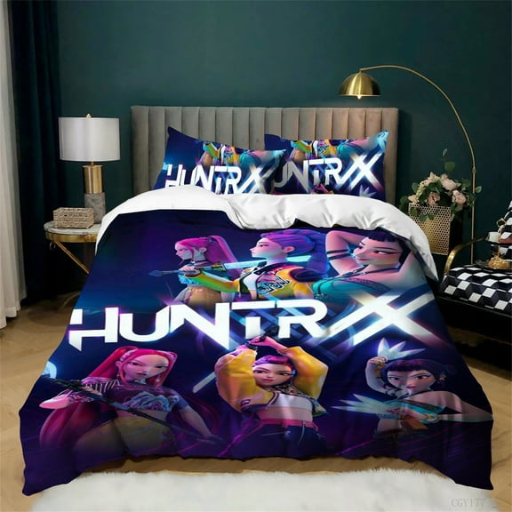 KPop Bedding Sets Soft Breathable Duvet Cover Sets Twin Size 3 Pieces Lightweight Quilt Cover for All Season