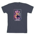 thumbnail image 1 of KPop Demon Hunters Box Art Huntrix Youth Navy Crew Neck Short Sleeve T-shirt-Medium, 1 of 2
