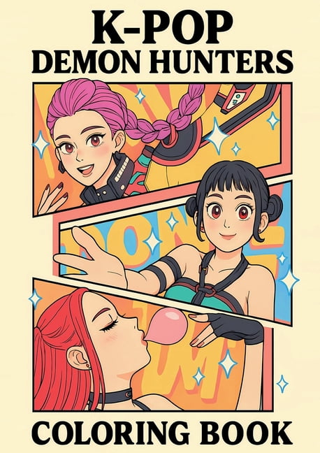 KPop Demon Hunters Coloring Book for Kids, Tweens, Teens, & Adults: 110 Cute and Fun Large Pages of Your Favorite Pop St, (Paperback)