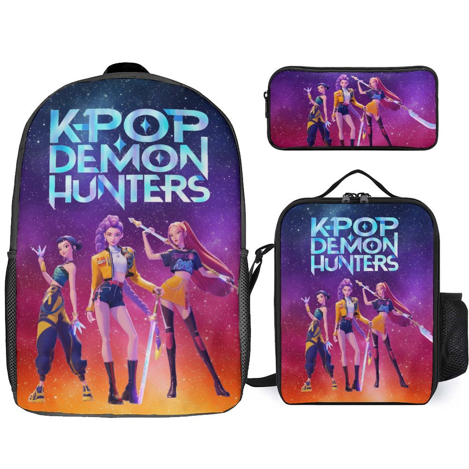 Mini Derpy Backpack KPop Demon Hunters Derpy 3 Piece Backpack Set with Lunch Bag Pencil ...