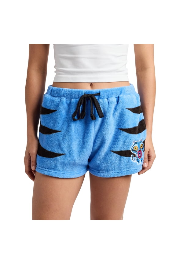 KPop Demon Hunters Derpy Tiger Women's Plush Shorts With Drawstring And Pockets