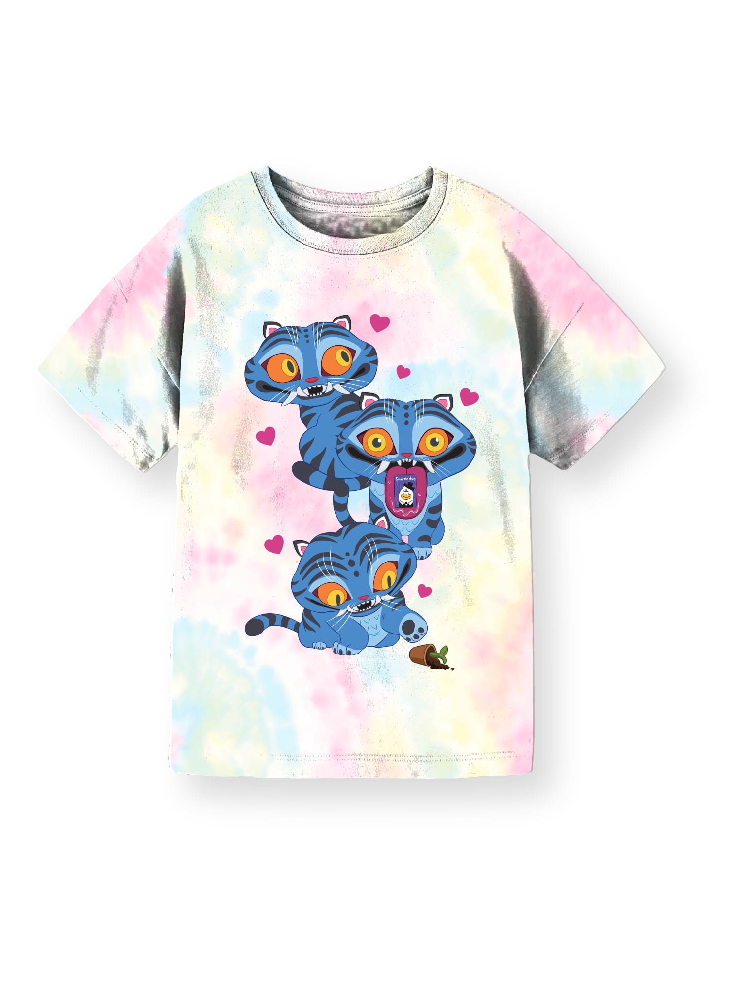 KPop Demon Hunters, Girls' & Big Girls' Graphic T-Shirt, Derpy Stack, Sizes 4-16