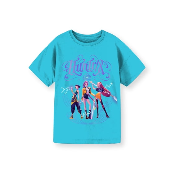 KPop Demon Hunters, Girls' & Big Girls' Graphic T-Shirt, Huntrix Trio Shine, Sizes 4-16