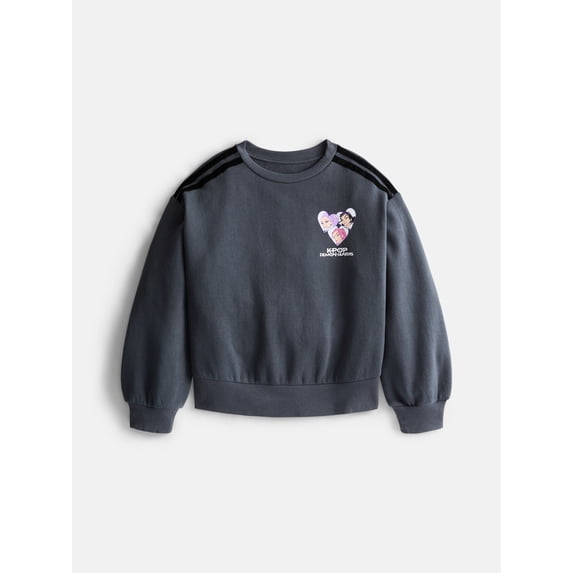 KPop Demon Hunters Girls Graphic Sweatshirt with Long Sleeves, Sizes 4-16