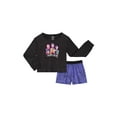 thumbnail image 1 of KPop Demon Hunters Girls Long Sleeve Sleep Top and Shorts Pajama Set, 2-Piece, Sizes 4-12, 1 of 3