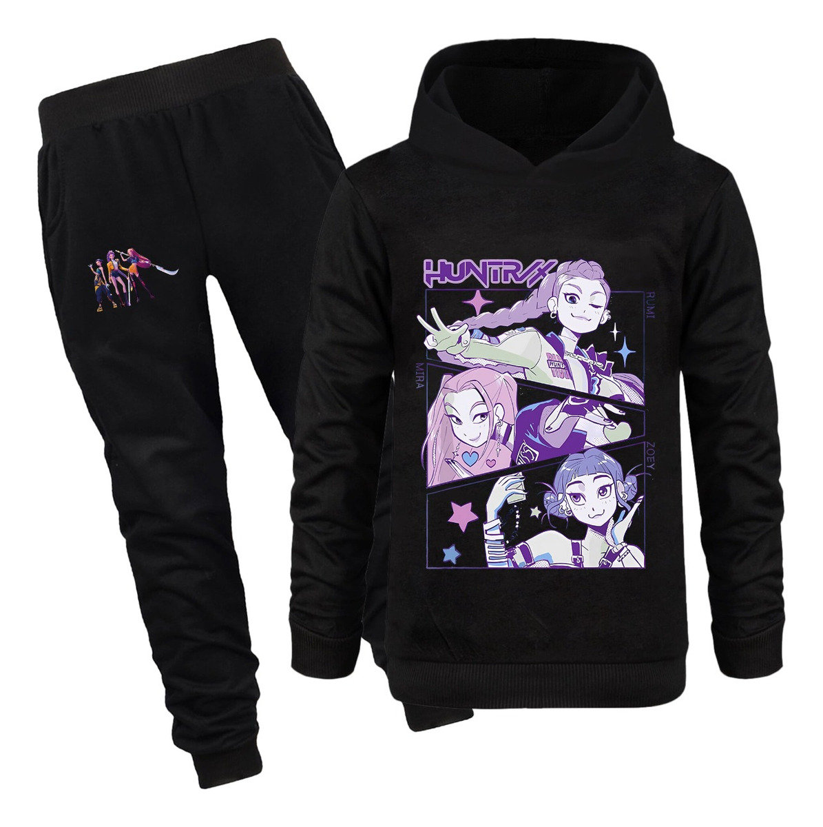 Sweat à Capuche Fille Style K-Pop Demons Hunters — Manches Longues, Imprimé Coloré Huntr/X — Tailles 2 à 14 Ans — Pour école, Cosplay, Quotidien - 2