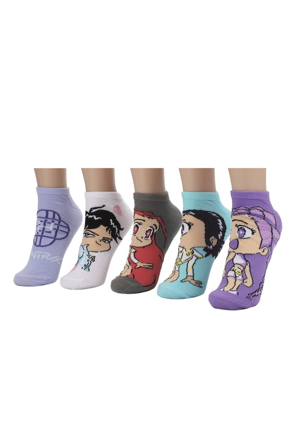 KPop Demon Hunters Hunter/X & Derpy 5-Pair Pack Casual Crew Socks